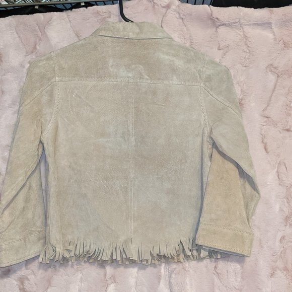 EUC - GYMBOREE CUTEST COWGIRL KHAKI SUEDE LEATHER JACKET Size 5-6 (s) - Picture 7 of 7
